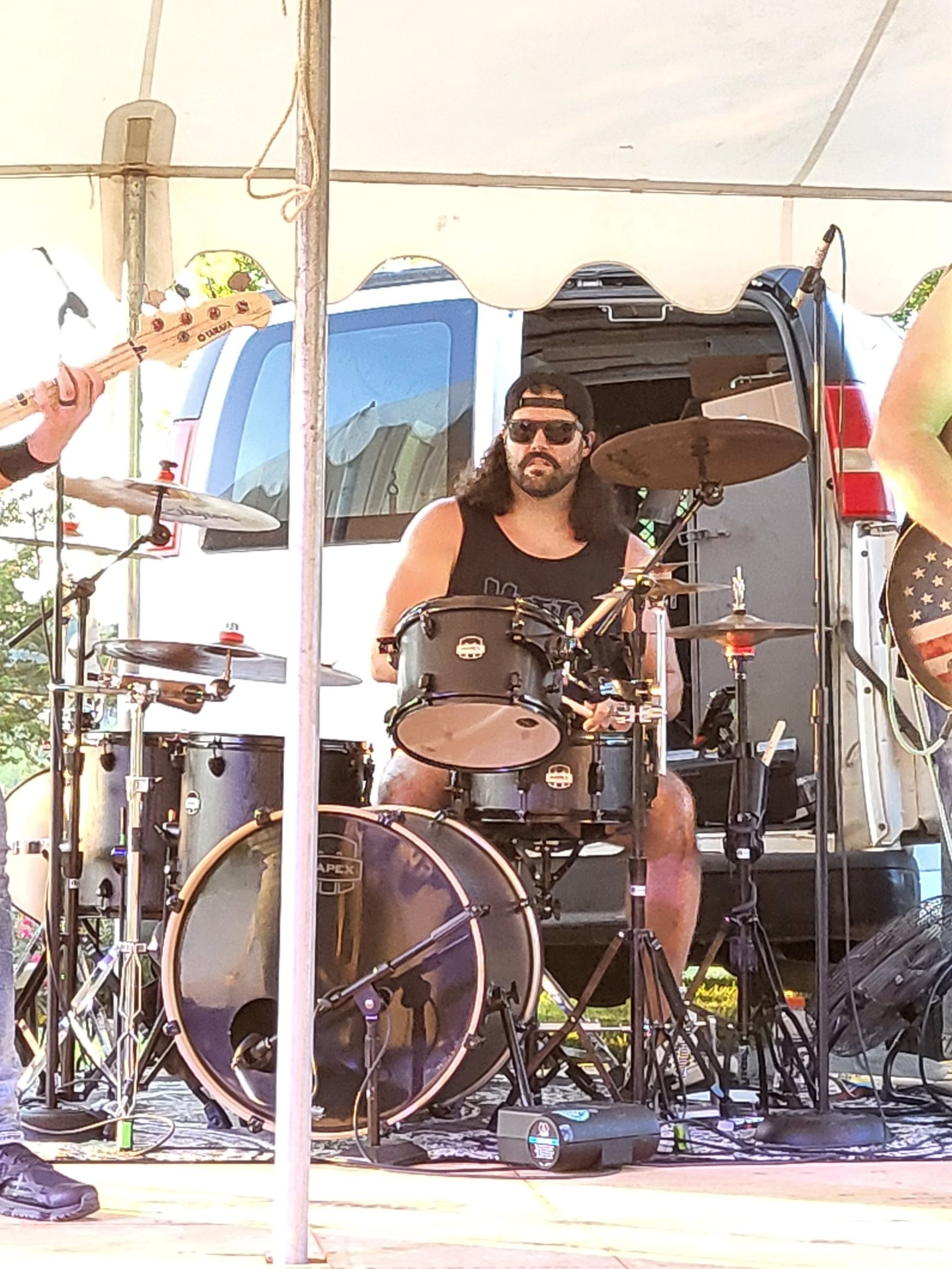 Bryan Walker on drums at outdoor show